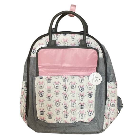 NEW Disney Baby Diaper Backpack with Minnie Mouse Changing Pad. - Picture 5 of 13